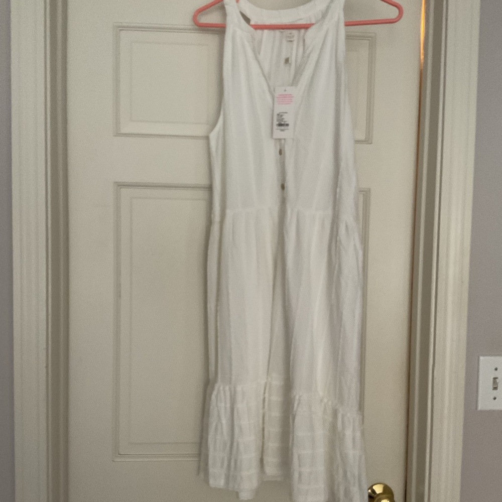Lilly Pulitzer white Textured sleeveless Button-Down Dress